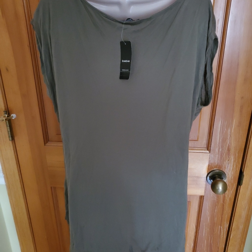 NWT Bebe high low olive green top - Picture 6 of 6